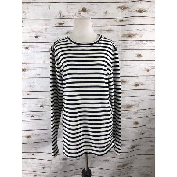 Urban Outfitters Lark & Wolff Sweater Long Sleeve Scoop Neck Red Striped Size M - Picture 1 of 10